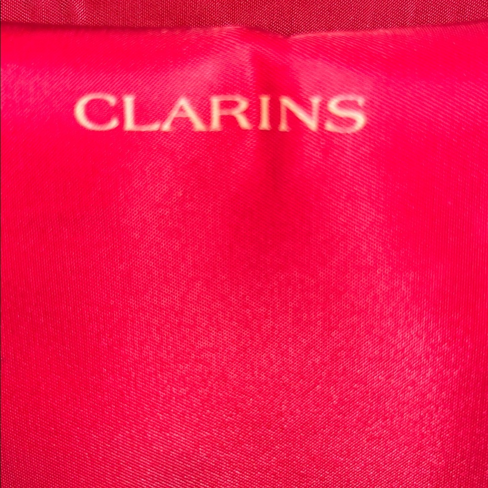 Vintage  Clarins  Red Bag with Tan Accents - Picture 2 of 8